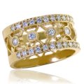 Wide 10K Claw and Bezel Set Diamond Ring (image for) Wide 10K Claw and Bezel Set Diamond Ring