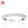 Millgrain Faux Bezel 14K White Gold Diamond Band (image for) Millgrain Faux Bezel 14K White Gold Diamond Band