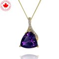Amethyst and Diamond Pendant in 10K (image for) Amethyst and Diamond Pendant in 10K
