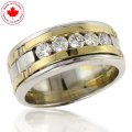 0.70ct Men's Two Tone Diamond Band in 10K Gold (image for) 0.70ct Men's Two Tone Diamond Band in 10K Gold