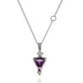Amethyst and Diamond Pendant in 10K White Gold (image for) Amethyst and Diamond Pendant in 10K White Gold
