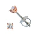 .05 ct tw Round Brilliant Diamond Stud Two Tone Earrings (image for) .05 ct tw Round Brilliant Diamond Stud Two Tone Earrings