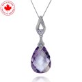 Lavender Quartz and Diamond Pendant in 10K (image for) Lavender Quartz and Diamond Pendant in 10K