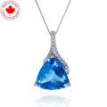 Blue Topaz and Diamond Pendant in 10K (image for) Blue Topaz and Diamond Pendant in 10K