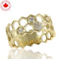 10K Yellow Gold and Diamond Honeycomb Ring (image for) 10K Yellow Gold and Diamond Honeycomb Ring
