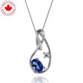 Unique 10K Pendant with Oval Tanzanite and Diamond (image for) Unique 10K Pendant with Oval Tanzanite and Diamond