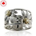 Sun Flower Two-tone Diamond Ring in 10K Gold (image for) Sun Flower Two-tone Diamond Ring in 10K Gold
