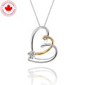Double Heart 10K Gold and Diamond Pendant (image for) Double Heart 10K Gold and Diamond Pendant