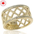 Wide Criss Cross Diamond Ring in 10K Yellow (image for) Wide Criss Cross Diamond Ring in 10K Yellow