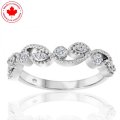 Fancy Millgrain and Diamond 14K White Gold Band (image for) Fancy Millgrain and Diamond 14K White Gold Band